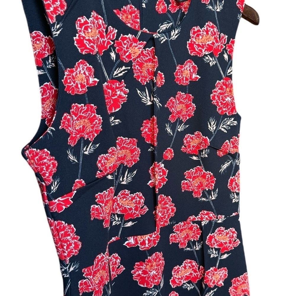 Banana Republic Navy Blue Floral MidI Sheath Dress Poppy Print | Women’s Size 6 - Picture 3 of 13